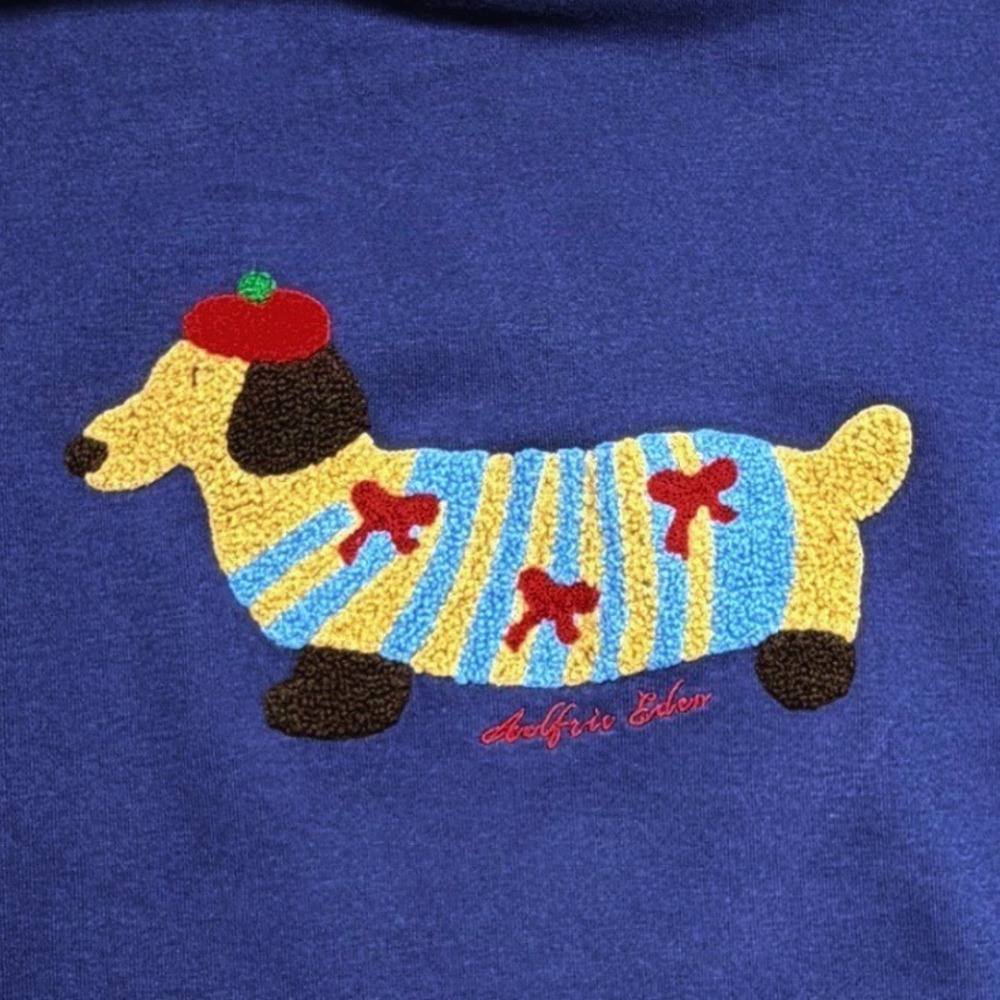 AElfric Eden Dog Hoodie Blue XS Graphic Pullover Streetwear - Picture 2 of 10